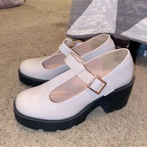 Cream colored t strap Mary janes